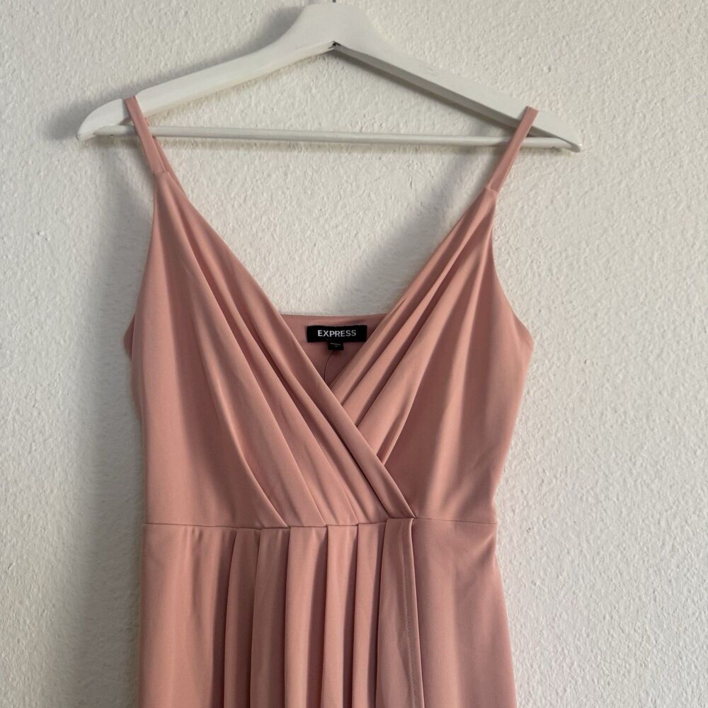 NWT Express Maxi Slip Dress 2 Light Pink Wedding Guest Y2K Fairy Prom Vacation - Picture 7 of 16
